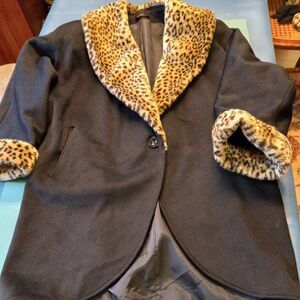 Worumbo Fabric Faux Fur Dressy Pea Coat